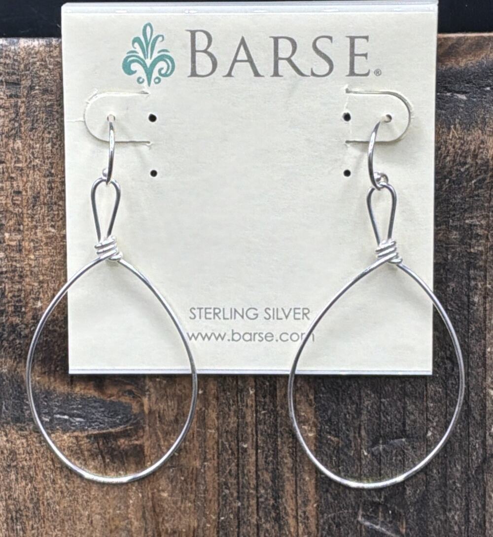 Barse Wire Loop Earrings- Sterling Silver- 2.5” - NWT